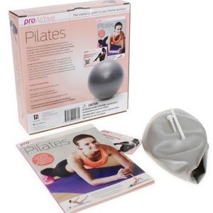 NIB ProActive Pilates Step-by-Step Home Workout 64 Page Book w/ 8" Ball W/ Video